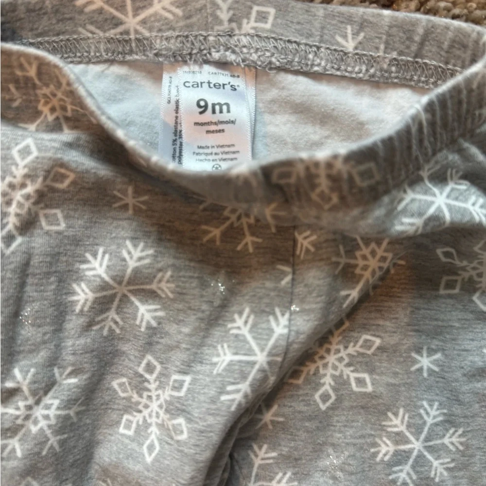 Baby Girl Carter's 2-Piece Polar Bear Fleece Top & Leggings Set size 9 Months